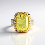 Ouro Verde Quartz Silver Ring (Gems en Vogue)