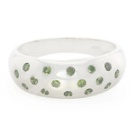 Smaragdgrüner Brillant-Silberring