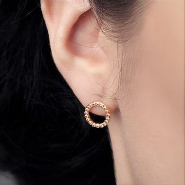 Orecchini in oro con Diamante Rose de France SI1 di Argyle (Annette)