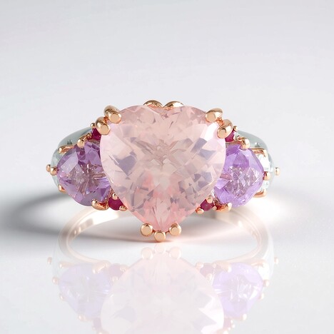 Anello in argento con Quarzo Rosa (Gems en Vogue)