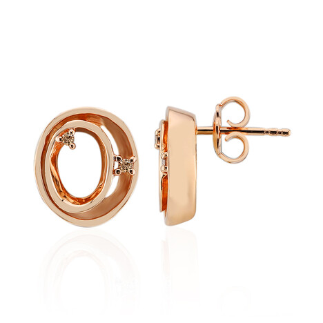 SI1 Argyle-Rose de France-Brillant-Silberohrringe (Annette)