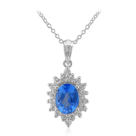 Indigoblauer Topas-Silberhalskette