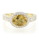 Zilveren ring met een champagne kwarts