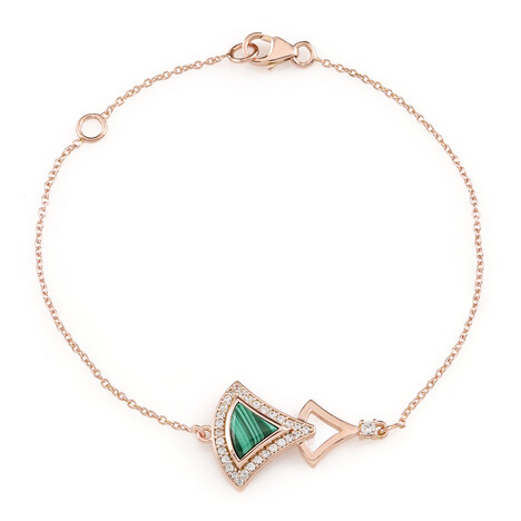 Zilveren armband met een Malachiet (Adela Silber)