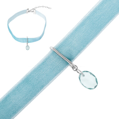 Collana in argento con Topazio Blu Cielo