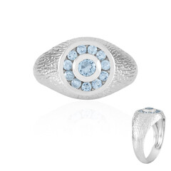Brasilianischer Aquamarin-Silberring