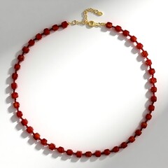 Collana in argento con Onice Rossa
