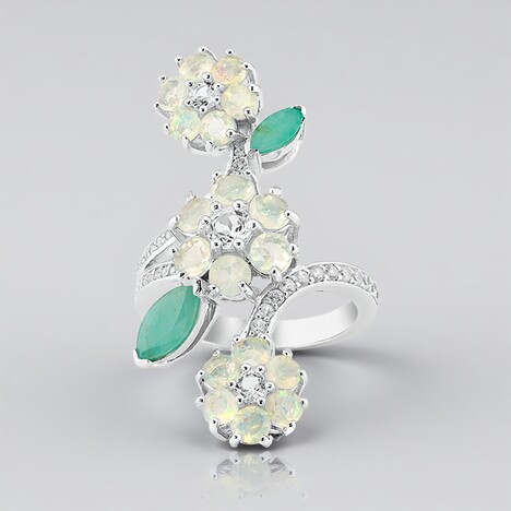 Anello in argento con Smeraldo Brasiliano