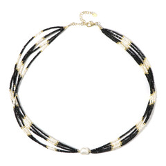 White Freshwater Pearl Silver Necklace (Riya)