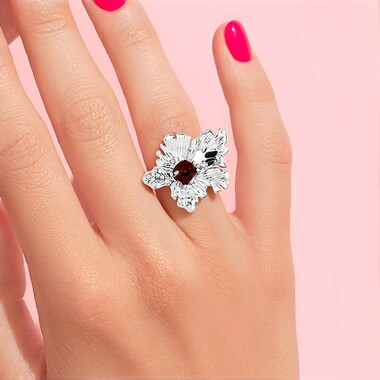 Pink Zircon Silver Ring (SAELOCANA)