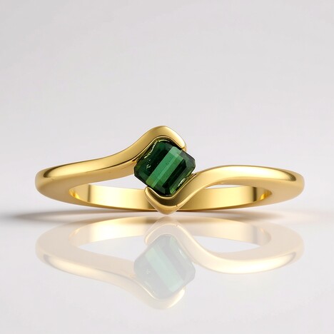 Anello in argento con Tormalina Verde di Benedito