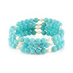 Amazonit-Stahlarmreif (Riya)