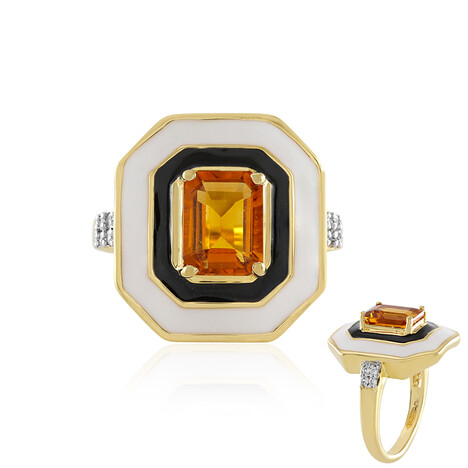 Bague en argent et Citrine Madère (M de Luca)