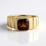Bague en or et Zircon rouge du soir (de Melo)