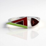 Anello in argento con Granato Mozambico (SAELOCANA)