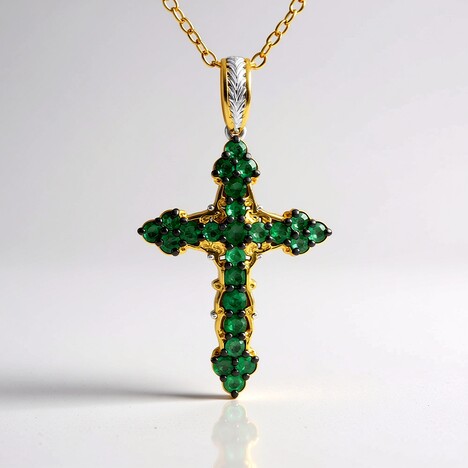 Collana in argento con Smeraldo Zambia (Gems en Vogue)