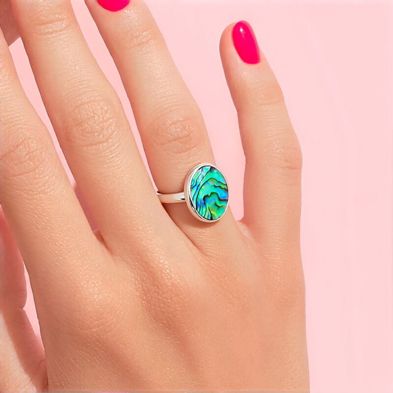 Anello in argento con Conchiglia Abalone