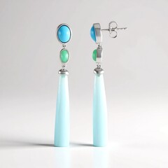 Orecchini in argento con Calcedonio Acqua