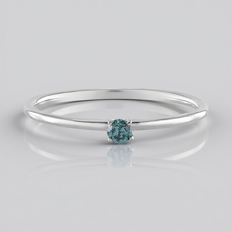 Anello in platino con Diamante Blu Cielo I2