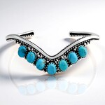 Bracciale in argento con Turchese Kingman Mohave Blu (Jones Lee)