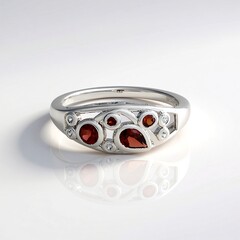 Anello in argento con Granato Mozambico