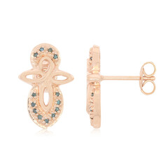 Zilveren oorbellen met Fancy diamanten