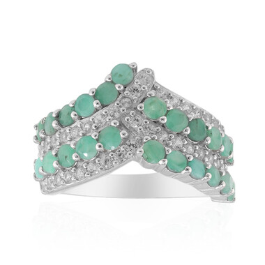 Anello in argento con Smeraldo Brasiliano