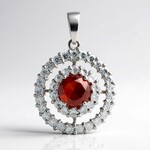 Ciondolo in argento con Occhio di Tigre Rosso
