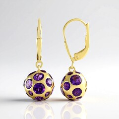 Orecchini in argento con Ametista Zambiana (de Melo Essence)