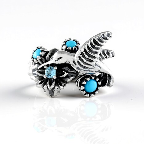 Anello in argento con Turchese Sleeping Beauty (Desert Chic)