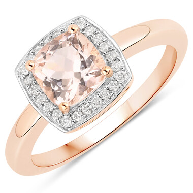 Anillo en oro con Morganita
