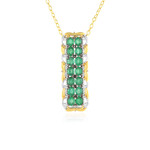 Zambian Emerald Silver Necklace (Gems en Vogue)