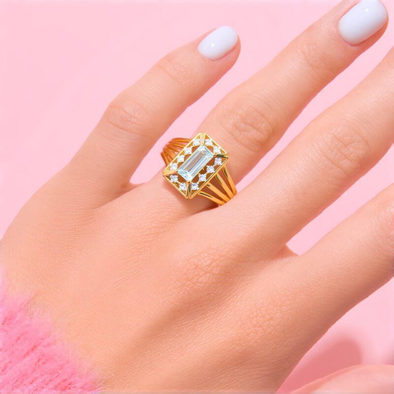 Kolumbianischer Blauer Euklas-Goldring