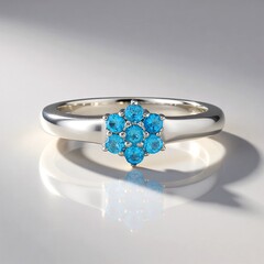 Anello in argento con Apatite Blu Neon