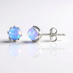 Pendientes en plata con Ópalo Welo AAA (de Melo Essence)