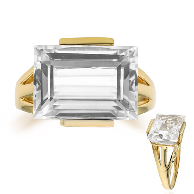 Gouden ring met een witte kwarts (CIRARI)
