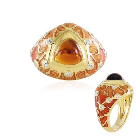 Madeira Citrine Silver Ring (Adela Silber)