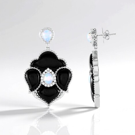 Orecchini in argento con Agata Nera (Dallas Prince Designs)