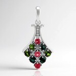 Ciondolo in argento con Tormalina Rosa Brasiliana (Pallanova)