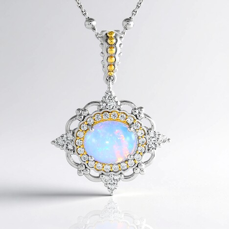Collier en argent et Opale Welo (Dallas Prince Designs)
