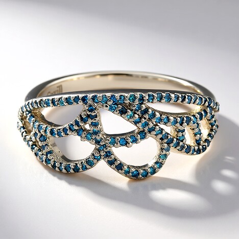 Anello placcato in platino con Diamante Fancy