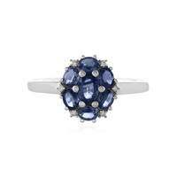 Blauer Saphir-Silberring