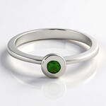 Anello in argento con Diopside Russo
