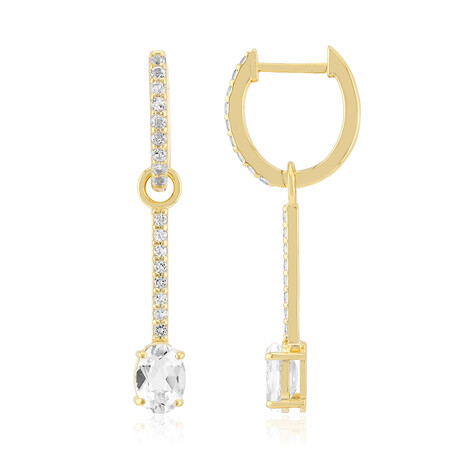 Pendientes en plata con Topacio blanco