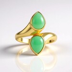 Anello in argento con Crisoprasio (KM by Juwelo)