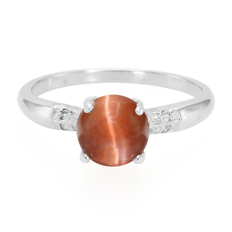 Anillo en plata con Escapolita ojo de gato