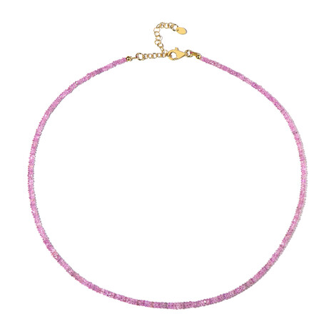 Pinkfarbener Ceylon-Saphir-Silberhalskette