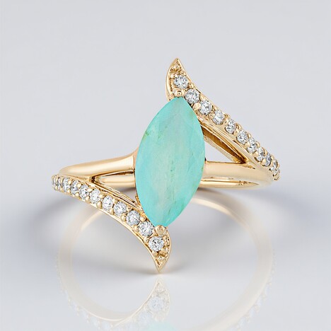 Anello in oro con Opale Paraiba (AMAYANI)