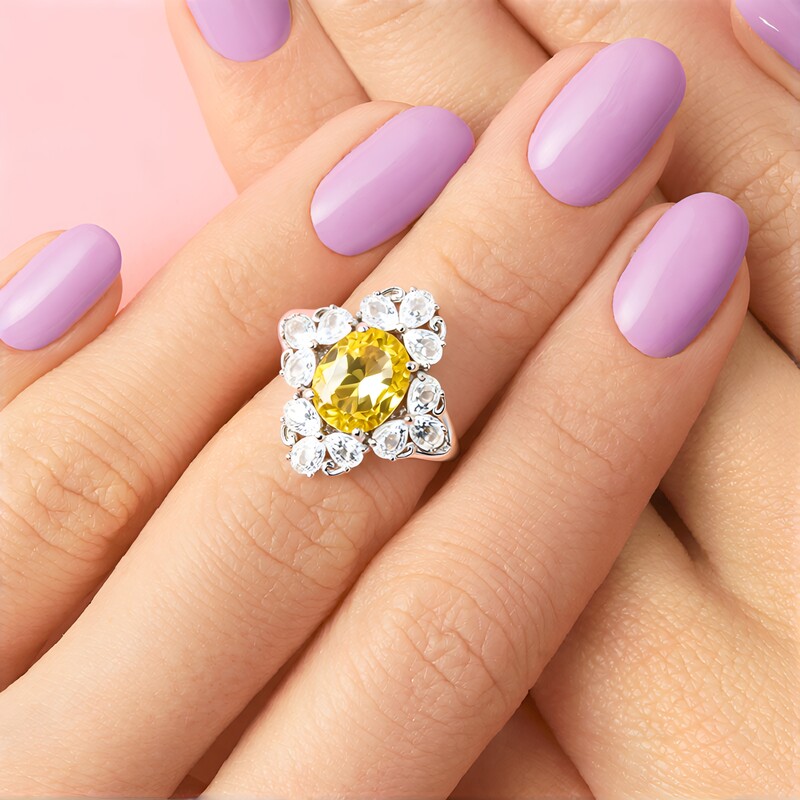 Anillo en plata con Citrino