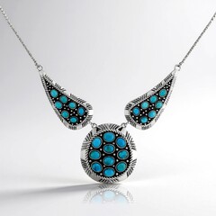 Collana in argento con Turchese Kingman Mohave Blu (Jones Lee)